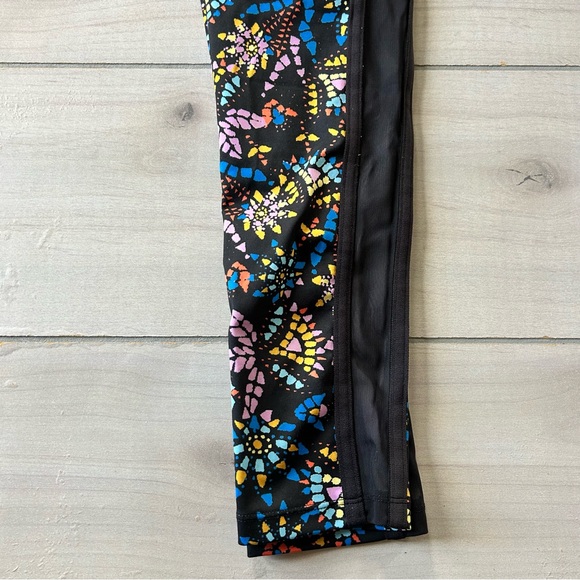Free People Movement Liza Illusion Mesh Quick Dry High Rise Floral Legging - Picture 2 of 5